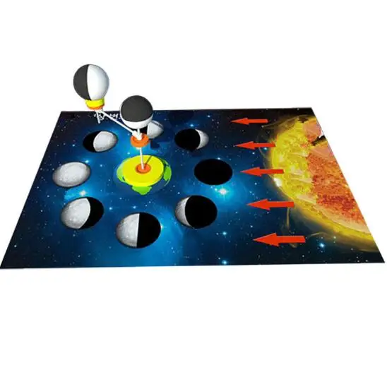 April Du Children Creative Kid Scientific Toys Puzzle science toy diy assembled moon phase cause scientific experiment 