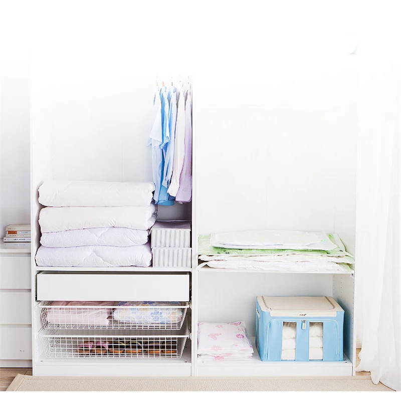 حقيبة فارغة الملبس حقيبة التخزين سفر أكياس منظم منزلي شفافة الحدود طوي الملابس المنظم ختم الفضاء التوقف