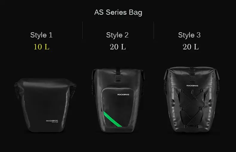 Cheap ROCKBROS Bike Bag Bicycle Panniers 100% Full Waterproof Large Pockets Carrying Handle Reflective Trim Cycling MTB Trunk Bag 3