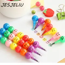 Creative Sugar Coated Haw Cartoon Smiley Graffiti Pen 7 Colors font b Crayon b font font