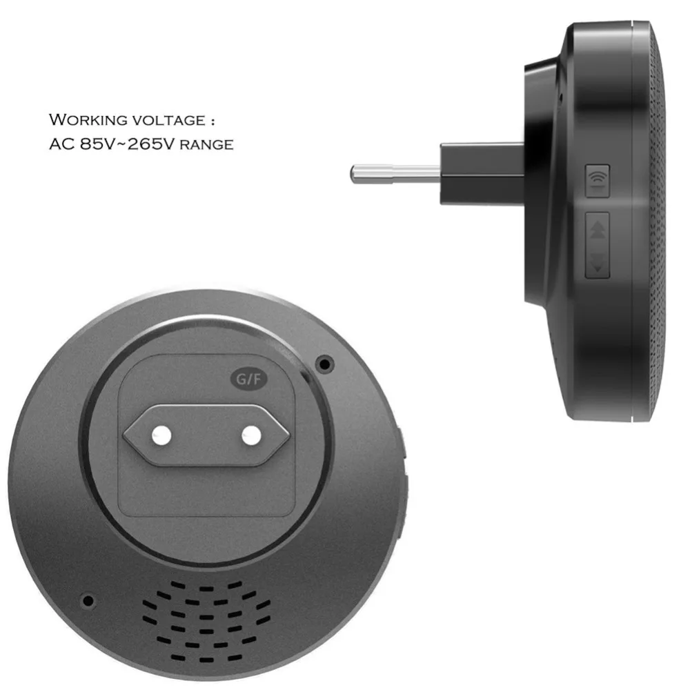 SMATRUL New Waterproof Wireless Doorbell EU Plug 300M Remote smart Door Bell Chime ring  1 2 button 1 2 3 receiver no battery Deaf Gorgeous lighting black 3