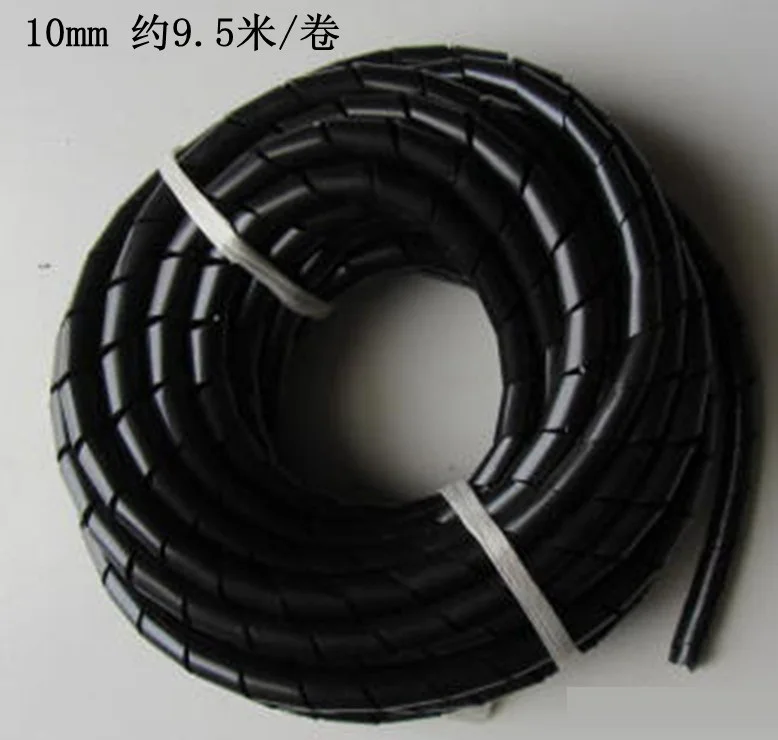PE material black Wiring Accessories Cable Sleeves diameter 10mm about