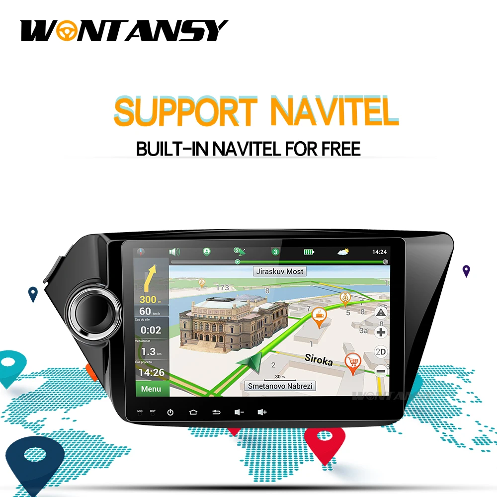 Android 9.0Car dvd gps навигация для Kia K2 RIO 2010 2015 с восьмиядерным процессором 9'񟝰*600