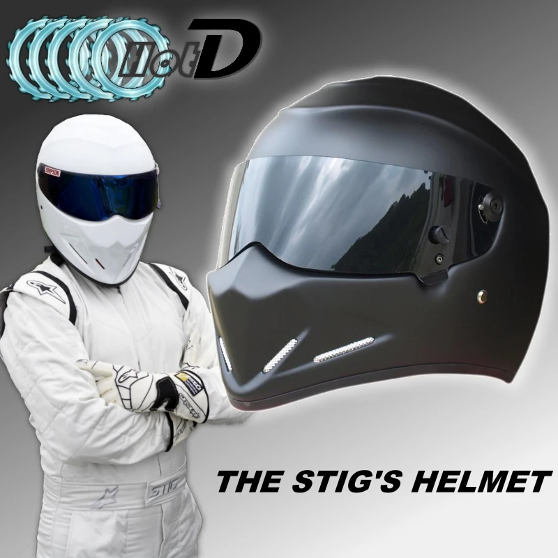 TopGGGear матовый черный шлем STIG с черный с козырьком/коллекционный/как Симпсон шлем/мотоциклетный шлем/стекловолокно