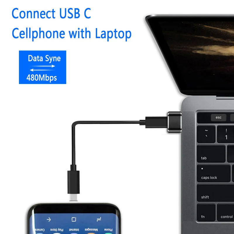 

USB Male To Type-c Female Converter Adapter Compatible with OTG for Laptop PC Charger Power Pack Hub for Charging Data Transfer