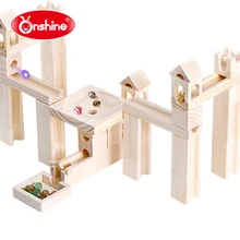 Onshine деревянная игрушка для детей НАСТОЯЩИЙ ДЕРЕВЯННЫЙ мраморный трек деревянные блоки детские развивающие сборочные шарики строительные блоки