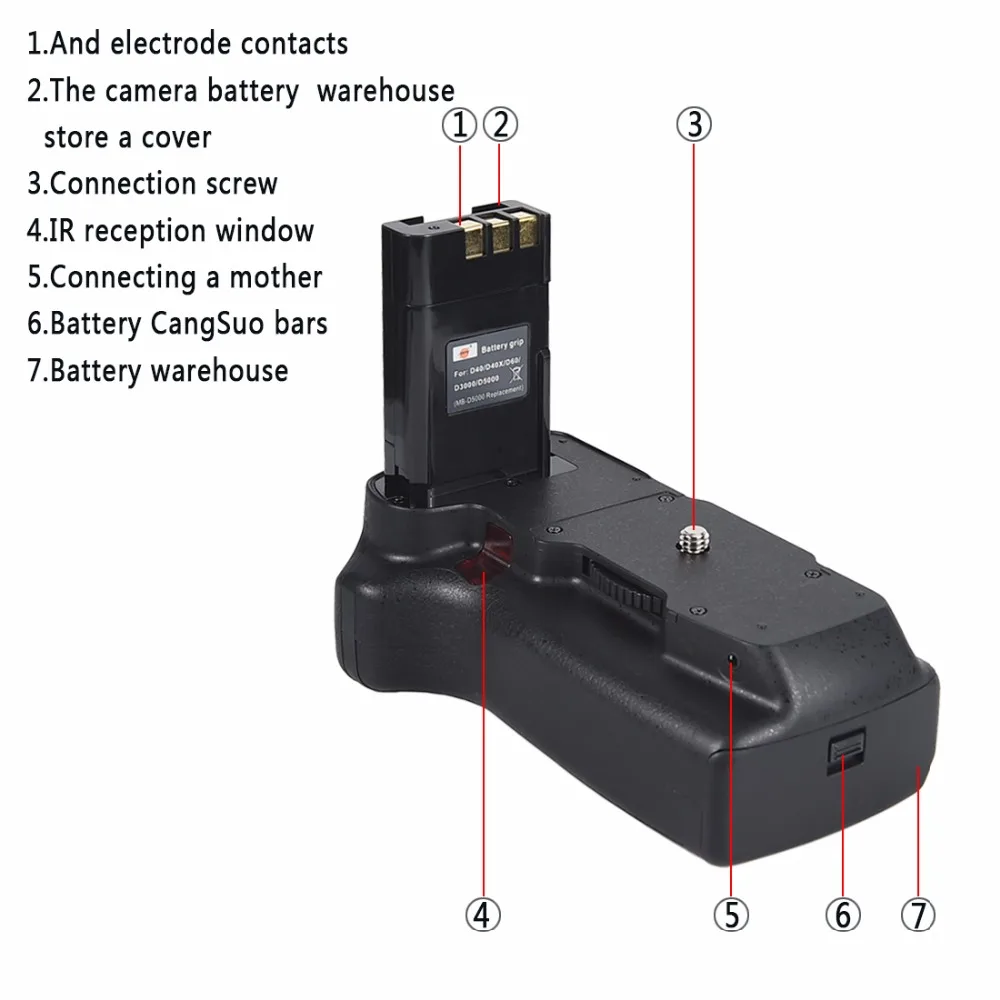 DSTE батарейный блок+ пульт дистанционного управления+ 6 шт аккумуляторных батарей Ni-MH AA батарея+ зарядное устройство для Nikon D40 D40X D60 D3000 D5000