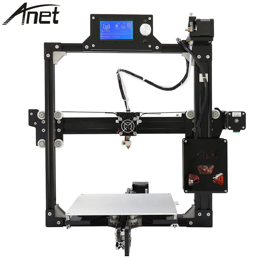 Black Anet A2 Plus Aluminum Metal 3D DIY Printer Kit Prusa i3 with TF Card Off-line Printing/Optional LCD Display 