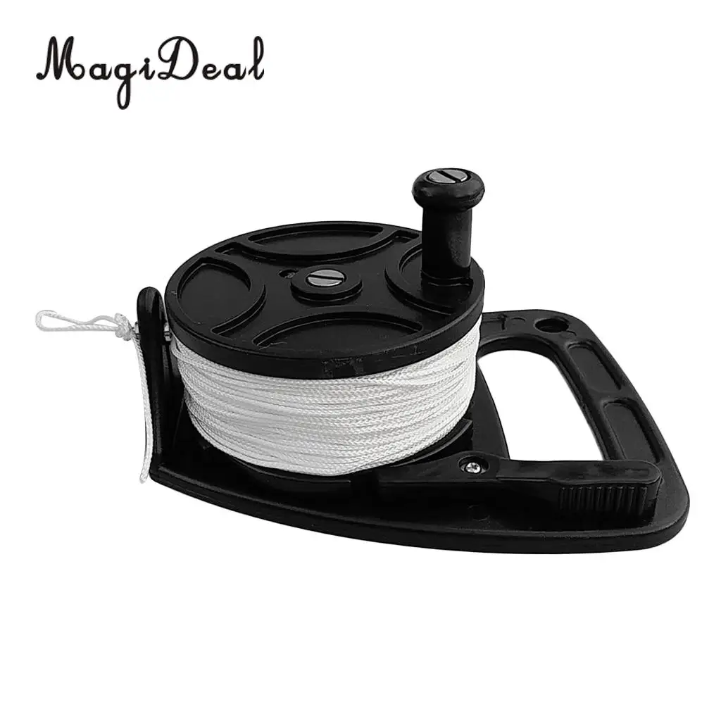 Ultralight Portable SMB Dive Reel Kayak Anchor & Handle, Finger Stopper, 46m Line for Underwater Scuba Diving Snorkeling