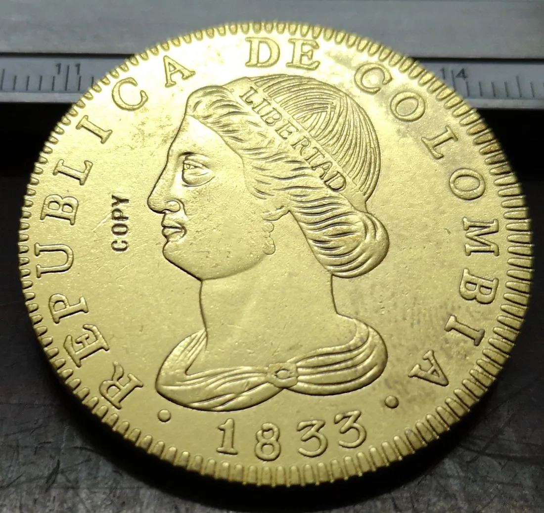 1833 Колумбия 8 Escudos(Республика Колумбия, Республика Нуэва Гранада) Gold Имитация монеты