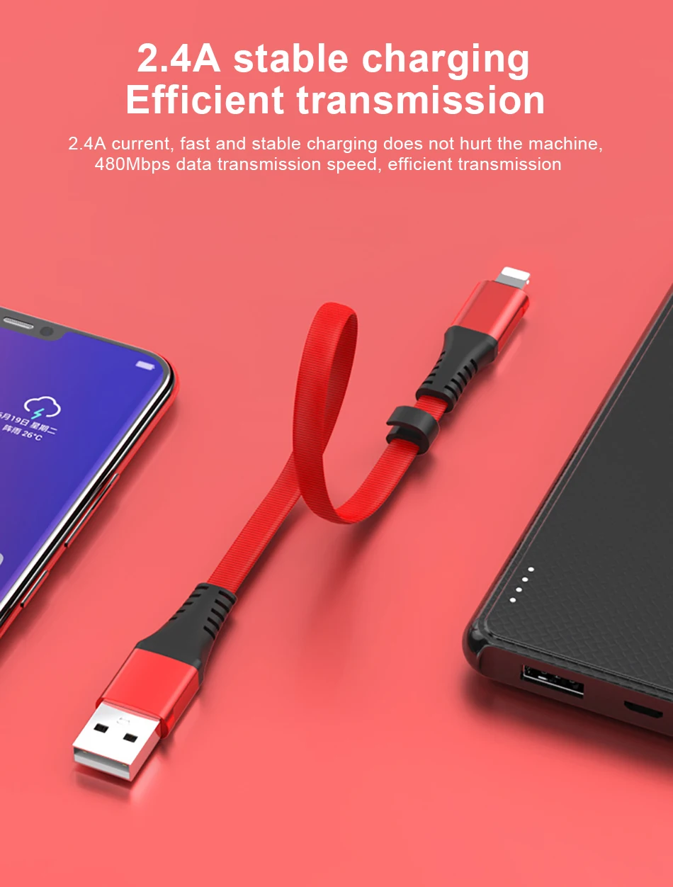 !ACCEZZ USB Charge Data Cable Lighting For iphone XS MAX XR X 8 7 6 6S 5S Plus Charging Cables For iPad Mini Short Charger Line (7)