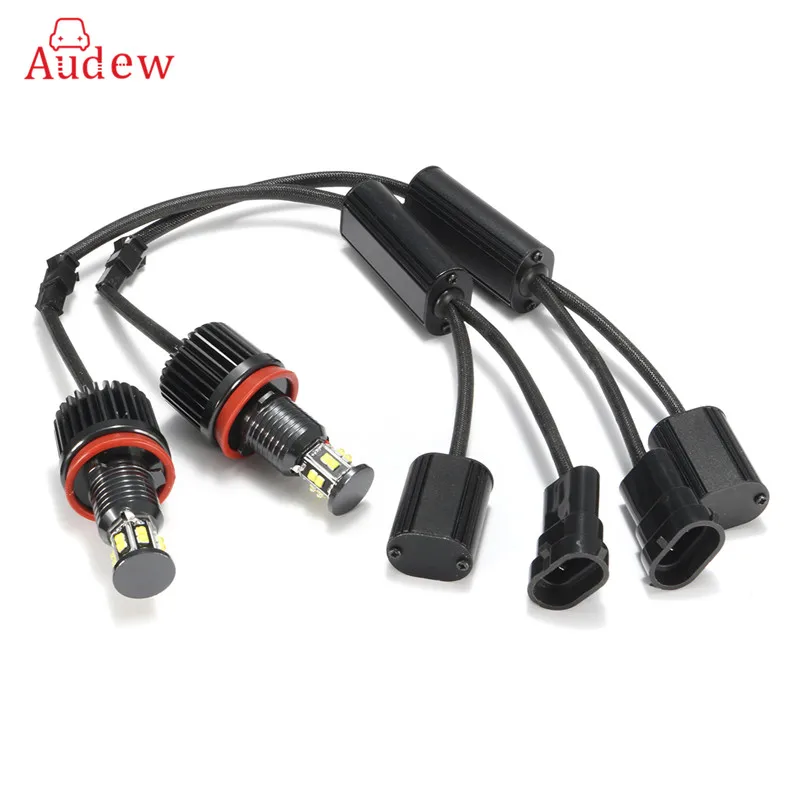 

2Pcs 120W H8 LED Angel Eye Halo Ring Light Bulb Xenon White 6000K Headlight For BMW E82 E90 E92 E60 E61 E63 E89 X6