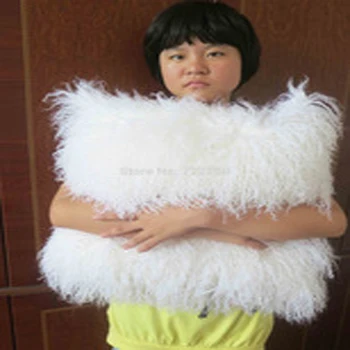 

White Mongolian Lamb Fur Cushion Cover Pillowcase Tibetan Fur Pillow Covers Decorative Pillows For Sofa Home Capa De Almofada