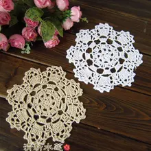 Хлопок Салфетка ручная работа крючком коврик, чашки площадку, coaster 16 см x 16 см 12 шт./лот cd034