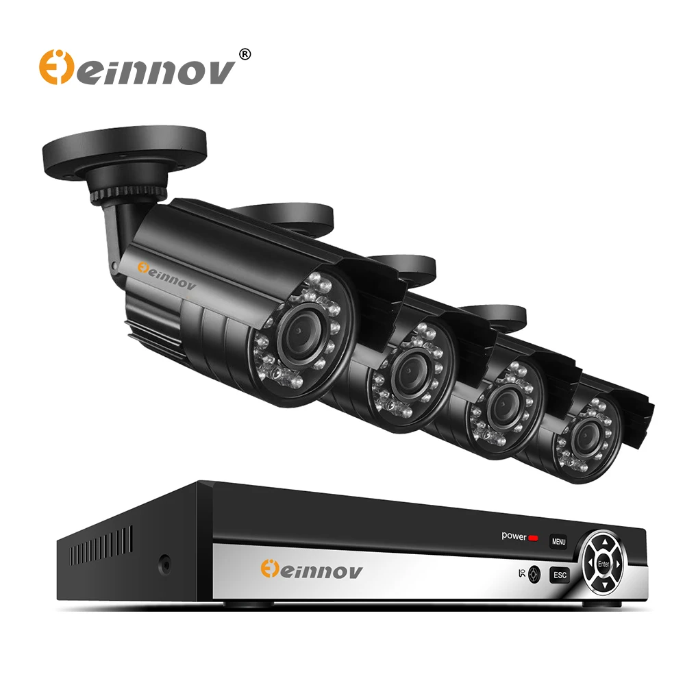 

Einnov AHD Video Surveillance 1080P Outdoor Security Camera System 4ch CCTV Kit 2TB Hard Disk 4 Cameras With 2MP DVR Outdoor Set