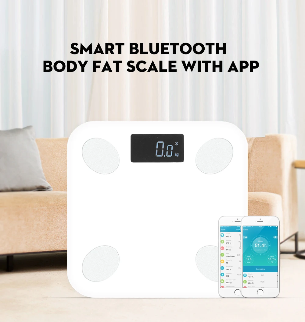 Bluetooth scales floor Body Weight Bathroom Scale Smart Backlit Display Scale  Body Weight Body Fat Water Muscle Mass