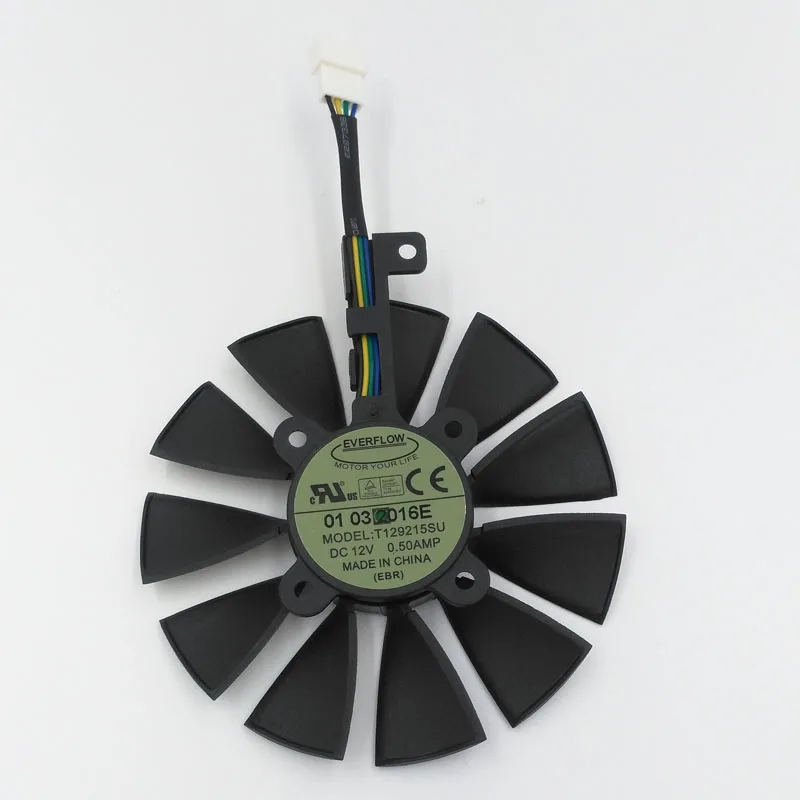 

New Original EVERFLOW T129215SU DC 12V 0.5A 85mm VGA Card Cooling Fan For Graphics Card ASUS GTX980Ti, R9 390 390X, GTX1070 1080