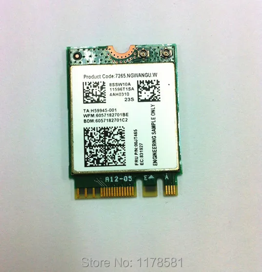 Intel Dual Band Wireless 7265 7265NGW 7265NGWAN  300Mbps NGFF Bluetooth Wlan Card for lenovo laptop FRU 00JT465