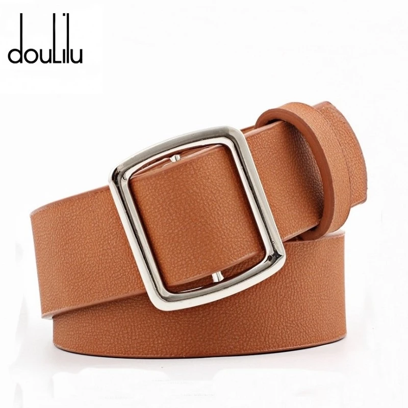 

Women Belts PU Leather Luxury Designer Vintag Strap Feale Belt For Adult Lady Smooth Buckle Jeans Girdle Riem Femme Ceinture