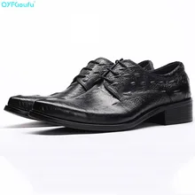 Genuine Leather Oxford Shoes For Men Dress Shoes Crocodile Pattern Men Formal Shoes Pointed Toe Business Wedding Shoe цена Genuine Leather Oxford Shoes For Men Dress Shoes Crocodile Pattern Men Formal Shoes Pointed Toe Business Wedding Shoe цены онлайн