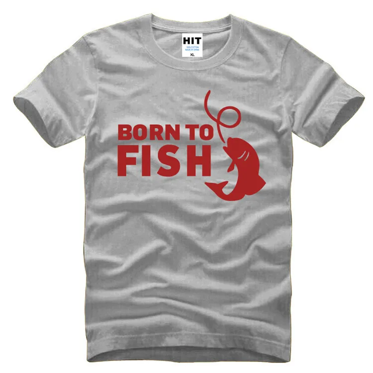buy BORN TO FISH Funny Creative Custom Mens Men T Shirt T shirt 2016 Short Sleeve O Neck Novelty Tshirt Tee Camisetas Masculina