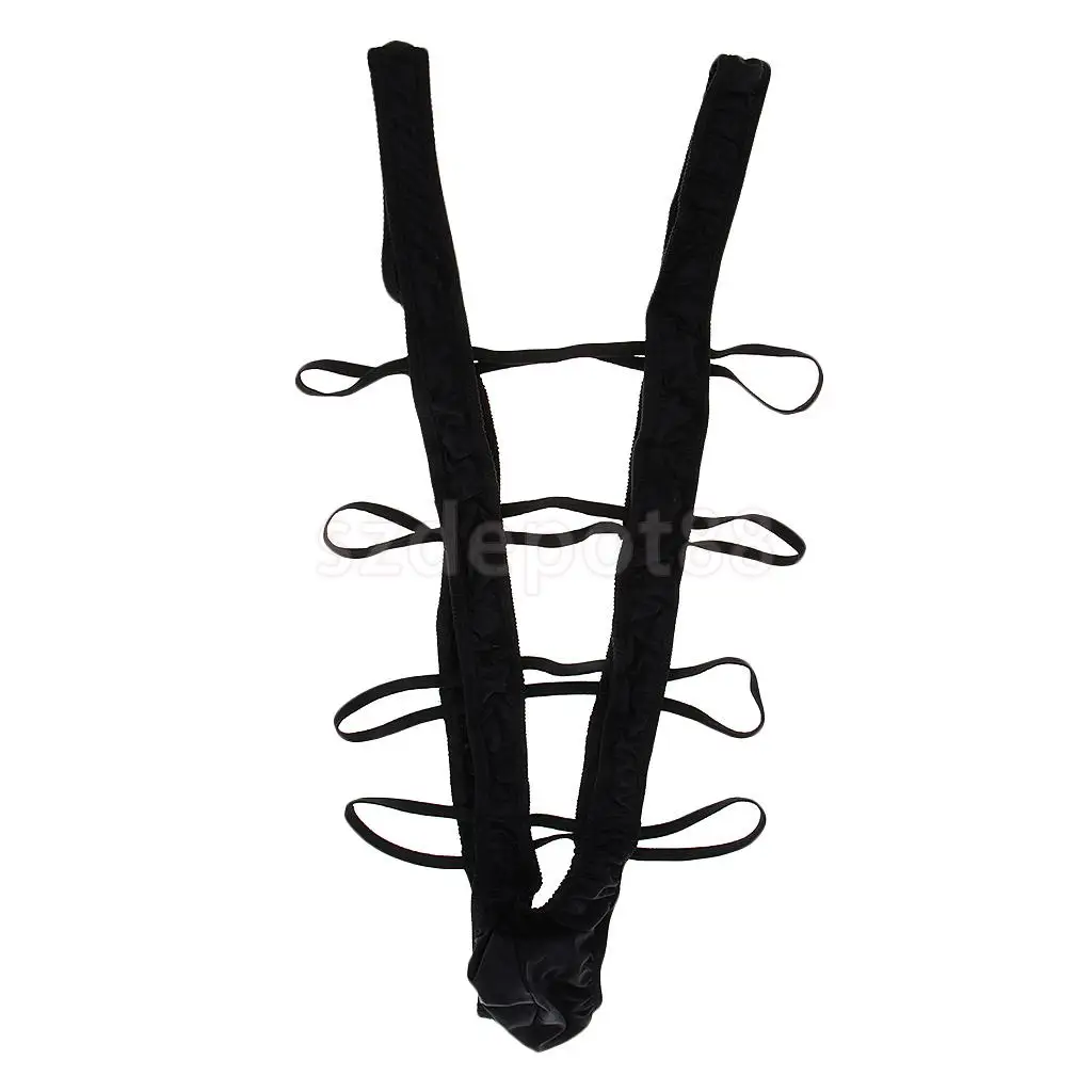 Men Sexy Pouch Thong Underwear Borat Mankini Harness Bikini Lingerie White/Black