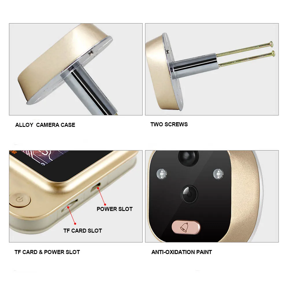  Topvico Video Peephole Door Viewer Motion Detection Electronic Digital Ring Doorbell Camera Video-e