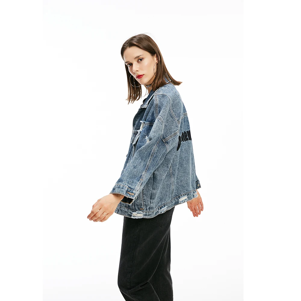 Automne Aecker Manteaux Porté Femelle Mode Femmes En Denim Printemps Lâche Dames Imprimé Bleu De Vestes ZrHXtqnZ