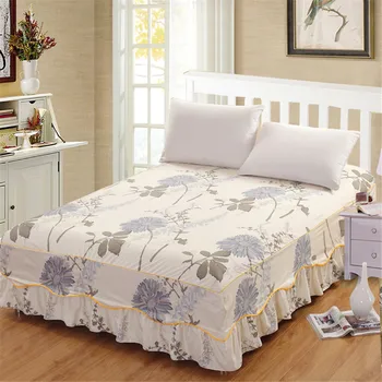 

150*200*45cm Polyester Flower Elastic Bed Skirt Without Bed Surface Bed Apron Bedspread Lace Bed Skirt