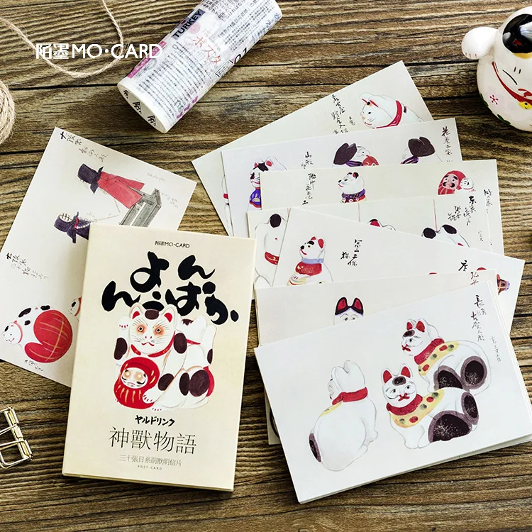 

3 set/1 lot Retro Paper Animals Greeting Card Postcards Birthday Bussiness Gift Card Set Message Card