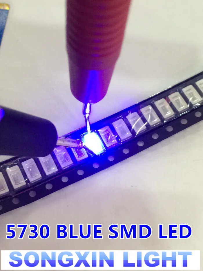 4000 шт 5630/5730 SMD/SMT Синий SMD 5730 светодиодный поверхностный монтаж синий 3 0 ~ 6 V 460-475nm