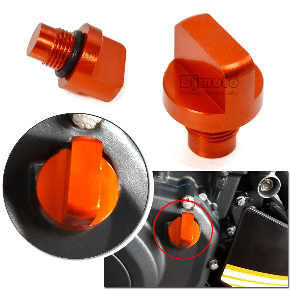

New Motorcycle Accessories CNC Orange Aluminum Engine Magnetic Oil Drain Plug For KTM DUKE 125/200/390