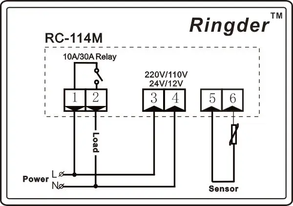 RINGDER RC-114M с датчиком NTC-30~ 300C холодный тепло вкл. Выкл. Переключатель универсальный цифровой регулятор температуры регулирующий термостат