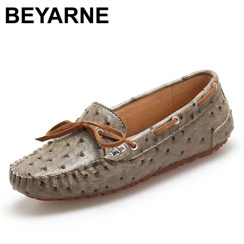 

2016 spring women genuine leather shoes woman Hand-sewn ostrich leather flats shoes moccasins cowhide flexible ballerina flats