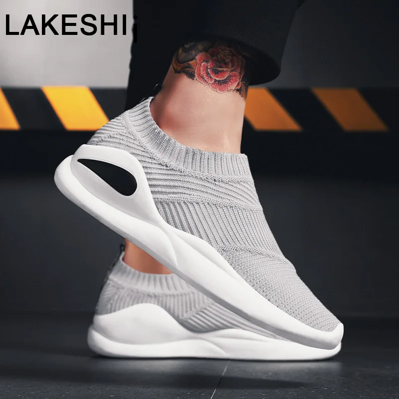 

LAKESHI 2019 New Men Casual Shoes Fashion Sneakers Men Shoes New Men Vulcanized Shoes Chunky Sneakers Tennis Sock Shoes