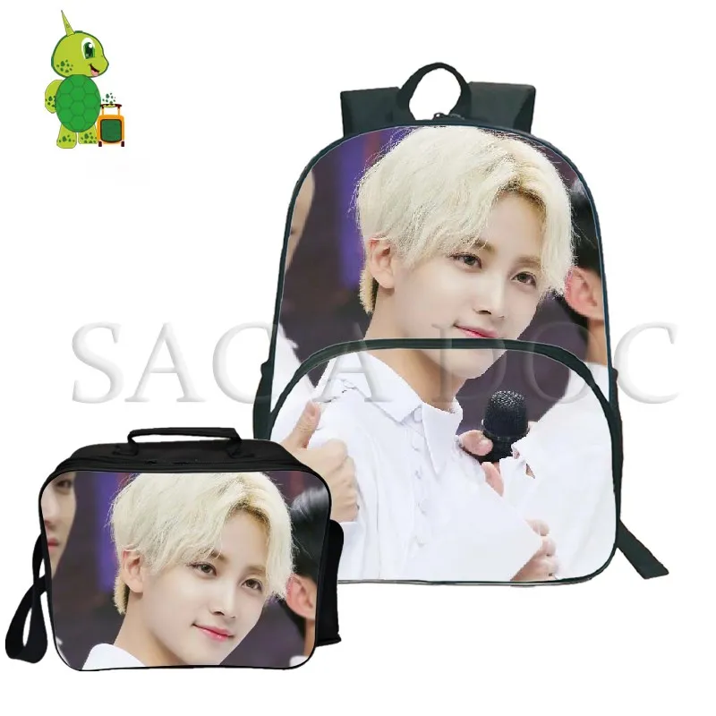 

2Pcs/Sets Seventeen Kpop Backpack Idol JUN/HOSHI Laptop Backpack for Teenage Boys Girls Fashion Travel Rucksack with Cooler Bag