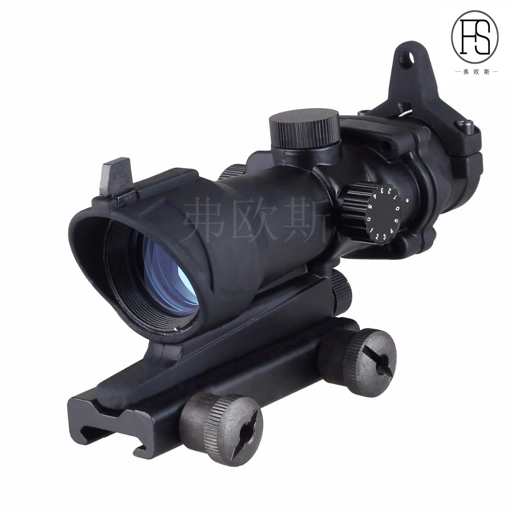 Military Hunting ACOG Style 1x32 Red Dot Sight Scope with Optic Fiber 