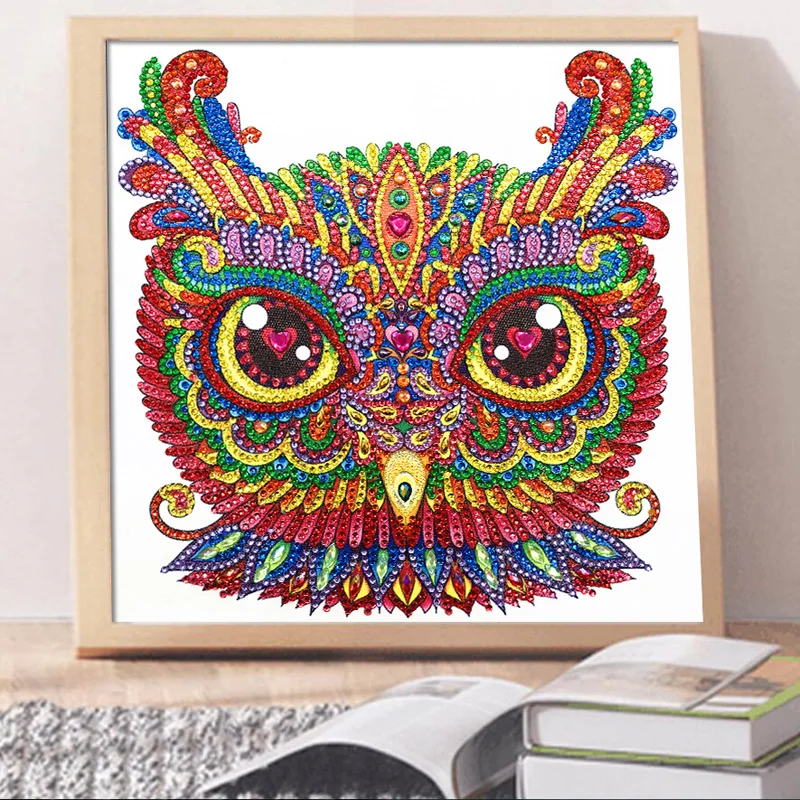 RUBOS DIY 5D Diamond Painting Cute Owl Special Bead Diamond Embroidery Big Pearl Rhinestones Mosaic Sale Gift Craft Hobby Decor (3)