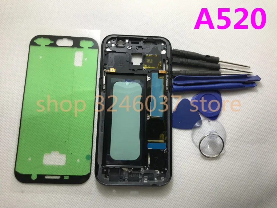 

Middle Frame For Samsung Galaxy A5 2017 A520 A520F Mid Bezel Metal Frame Housing Chassis with Side Key SIM card slot
