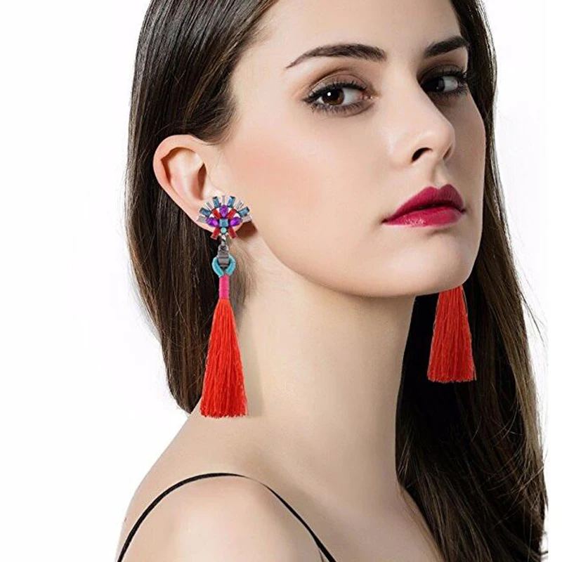 PAGlisten New Boho Trendy Statement Jewelry Tassel Long Earring For