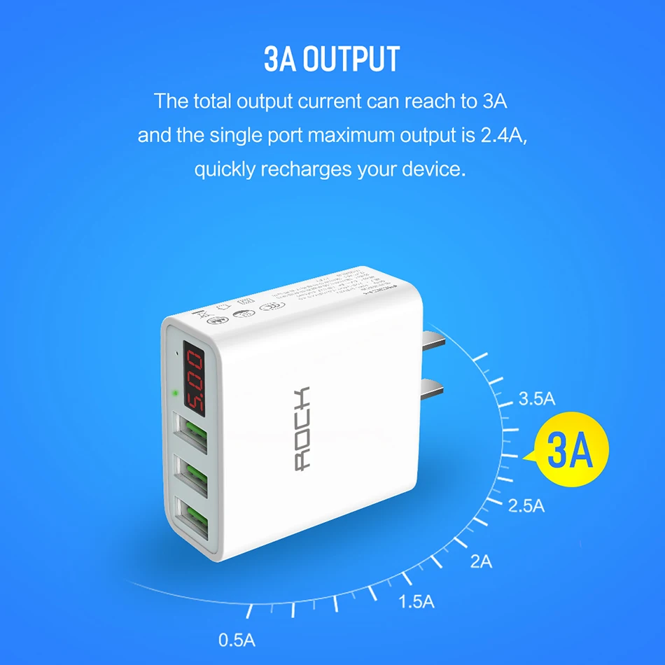 3 с usb-портом, светодиодная дисплей USB зарядное устройство рок ЕС Портативный Путешествия зарядки для Vivo стены Desktop тире тройной разъем с Бесплатный п