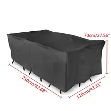 1 шт. черная уличная садовая мебель, чехлы для защиты от солнца, закрывающий полог пылезащитный чехол, Защитная сумка для стола, Текстиль