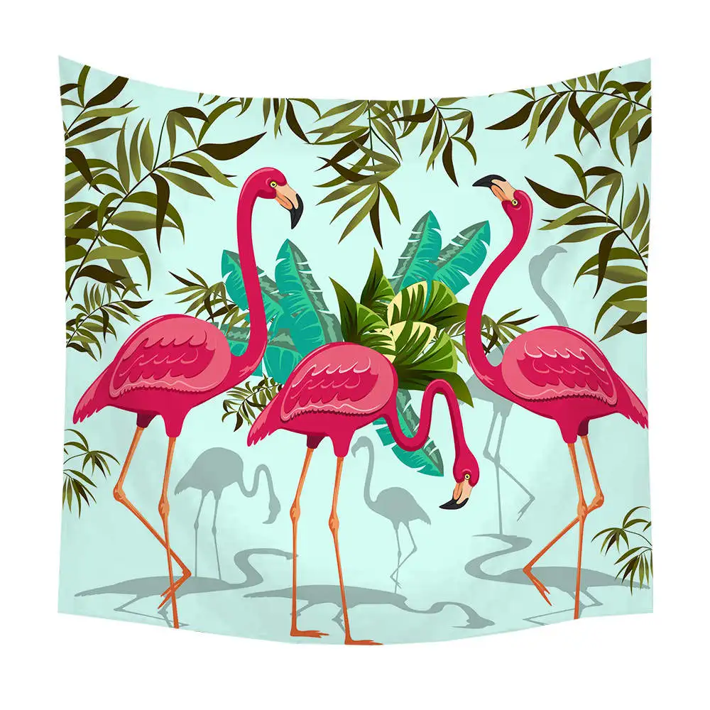 Boniu Фламинго гобелен настенный гобелен тропические растения с принтом психоделический хиппи гобелены домашняя декоративная шаль одеяло - Цвет: TA030-13