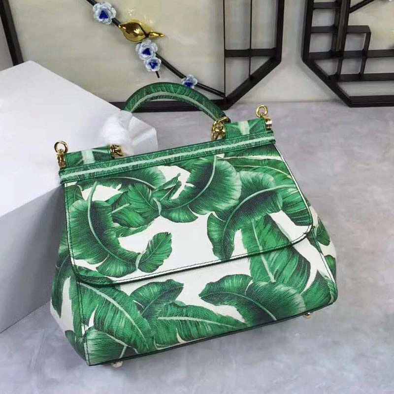 

Unbelievable Charm! Perfect Quality! Lady Genuine Leather Handbag, Flower Printed Banana Leaf, Shoulder Bag, Luxury Designer Bag