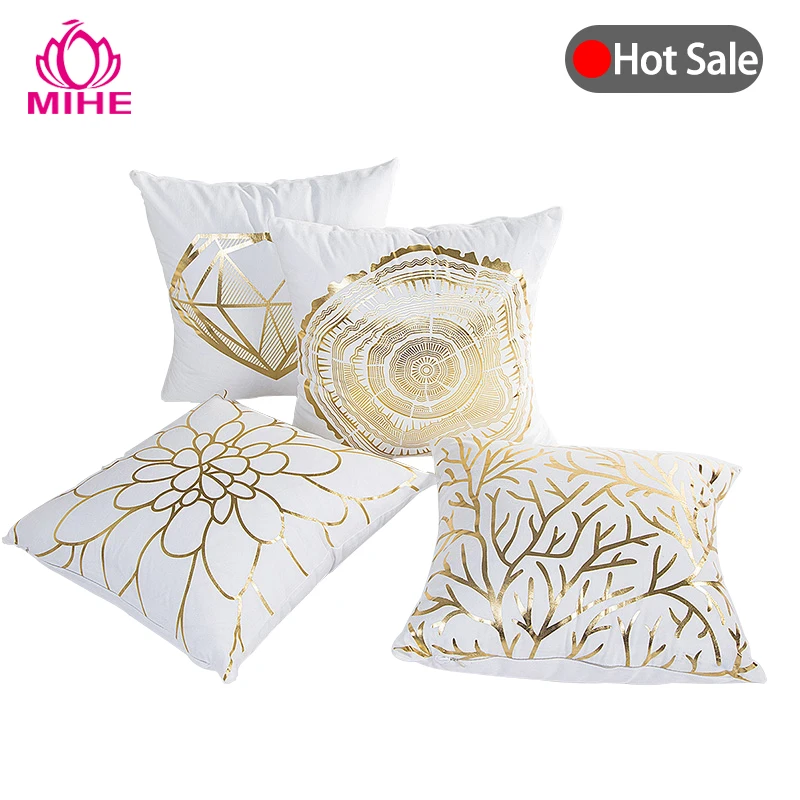 

MIHE Bronzing Cushion Covers Car Bed Seat Cover Geometric Pillowcase 45x45cm Pillow Case Home Decorative Cushions For Sofa BZT14