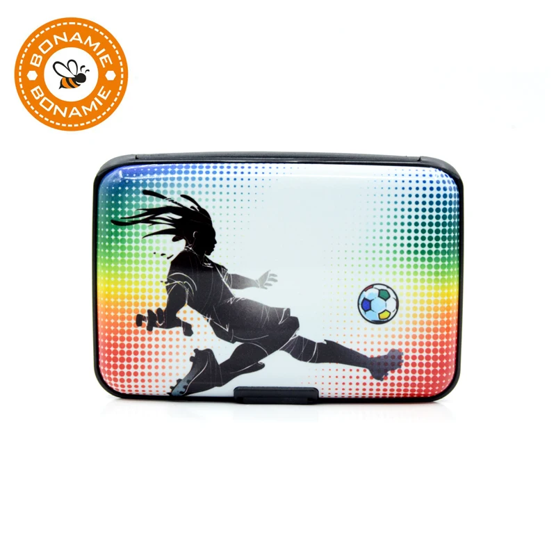

BONAMIE Bank Credit Card Case Box RFID Blocking Aluminum + Plastic Wallet 6 Slots Business ID Card Holders With Carton