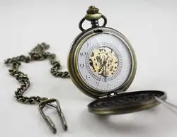 Античная Механическая Бронзовый Скелет часы карманные Сеть Бесплатная доставка