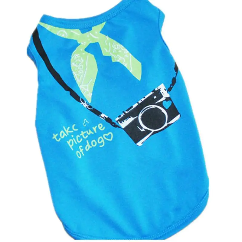 

Spring/Summer Fashion Camera Pet Dog Vest Cartoon Dog Shirt XS-L Pet Clothes For Dogs Cats Puppy Dog Clothes Wholesale
