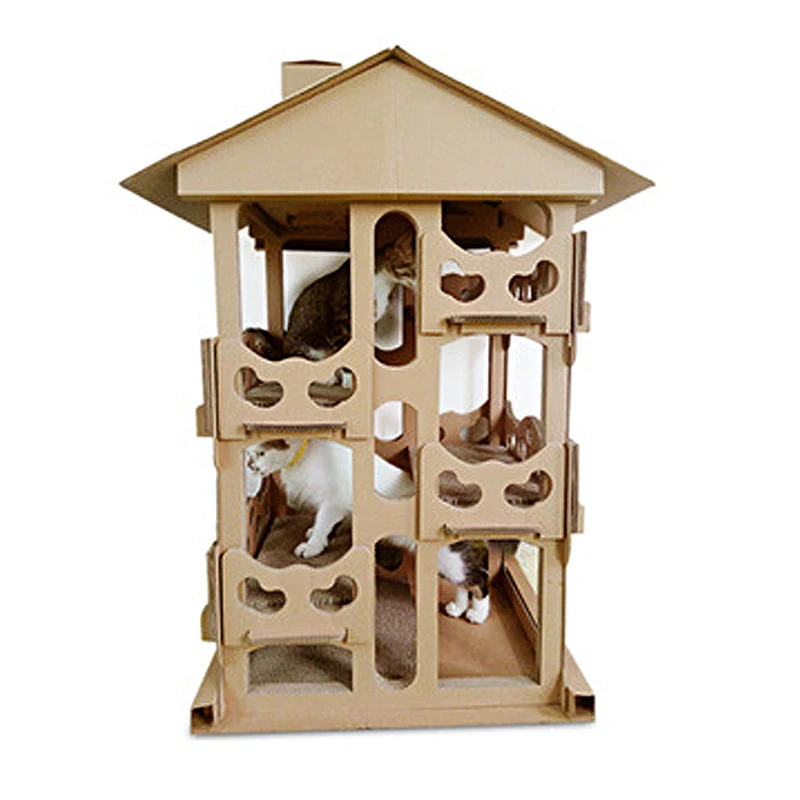 

Corrugated large villa cat scratch board cat climbing frame thickened cat tree high rack diy kitten toys