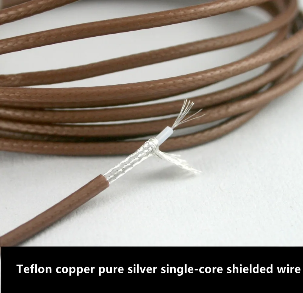 silver plated copper pure silver single core shielded wire 2.5MM diameter Coaxial Audio Line